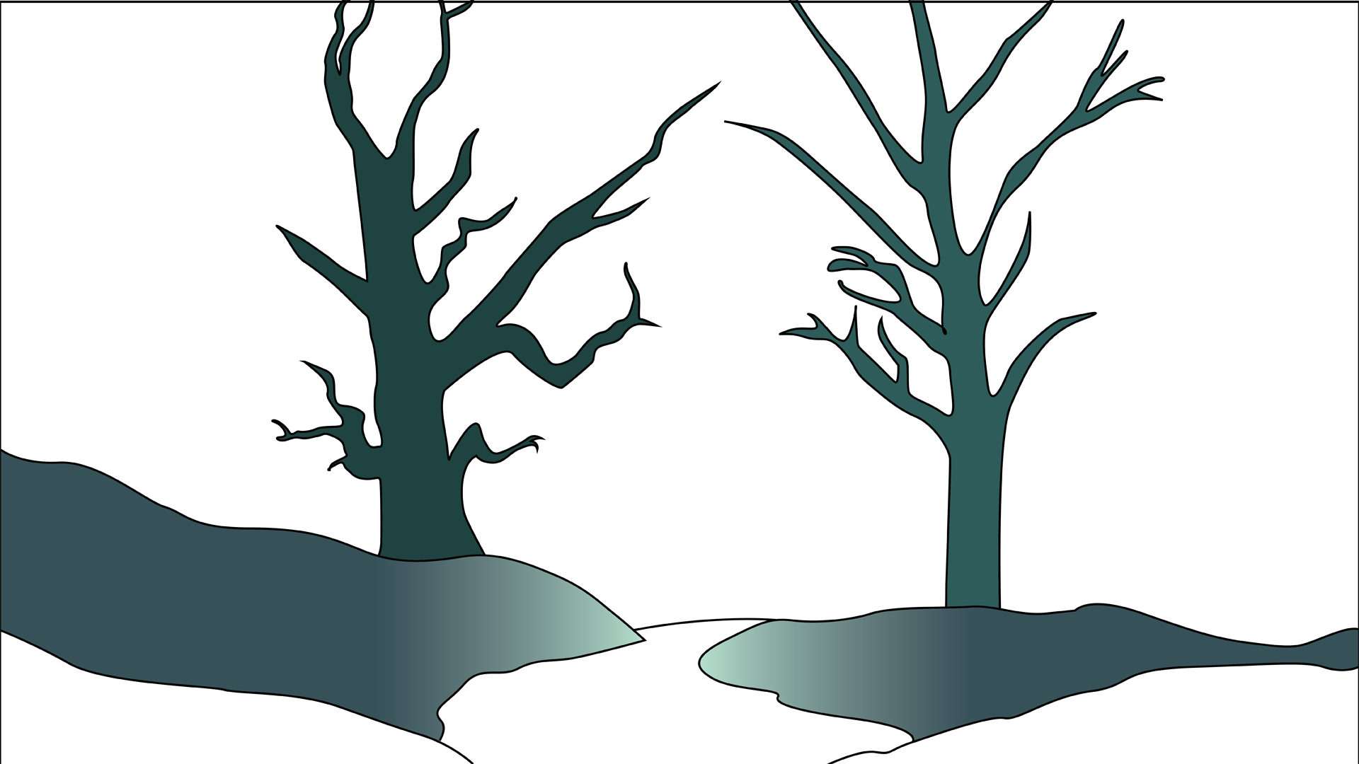 Midground layer with a creepy imaginary monster environment